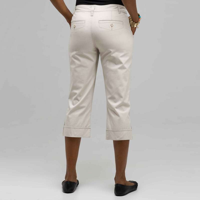 5 Pocket Cuffed Capri, Buttermilk, large image number 1